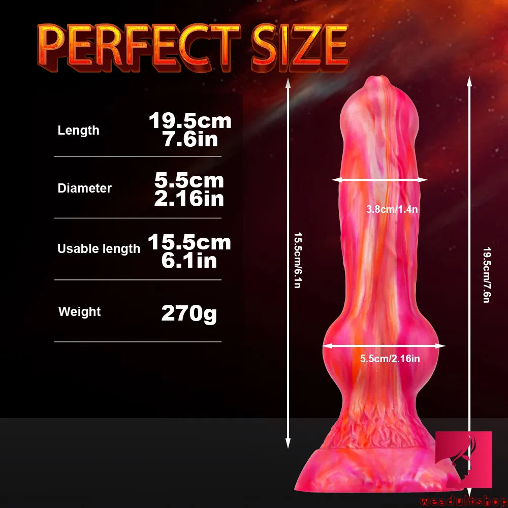 7.6in Dog Animal Odd Design Silicone Fleshly Dildo For Vagina