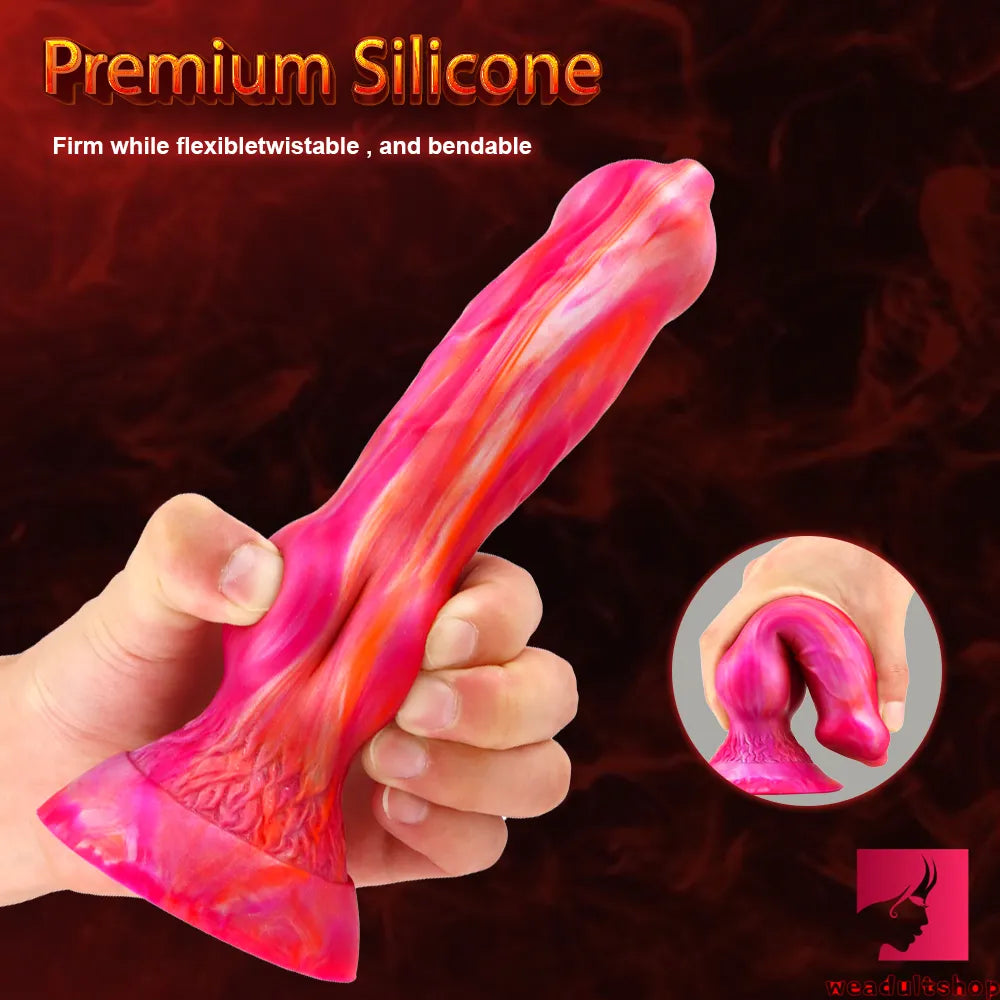 7.6in Dog Animal Odd Design Silicone Fleshly Dildo For Vagina