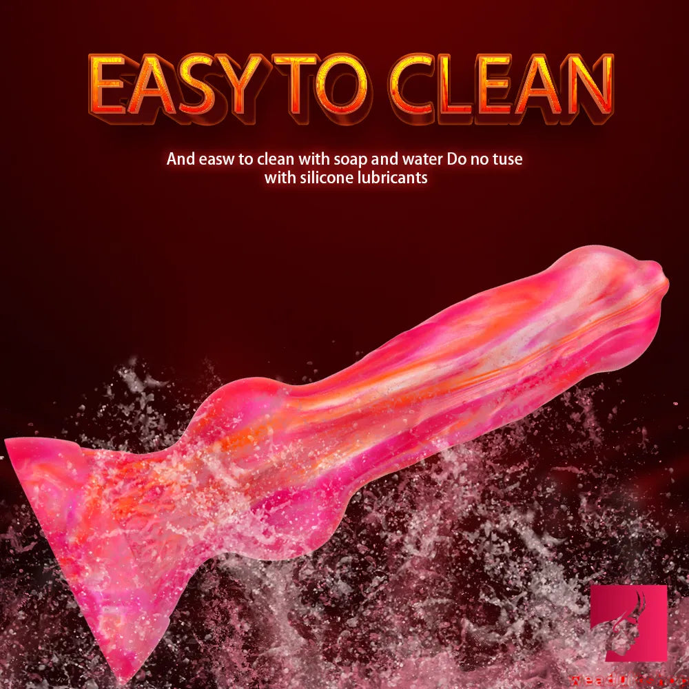 7.6in Dog Animal Odd Design Silicone Fleshly Dildo For Vagina