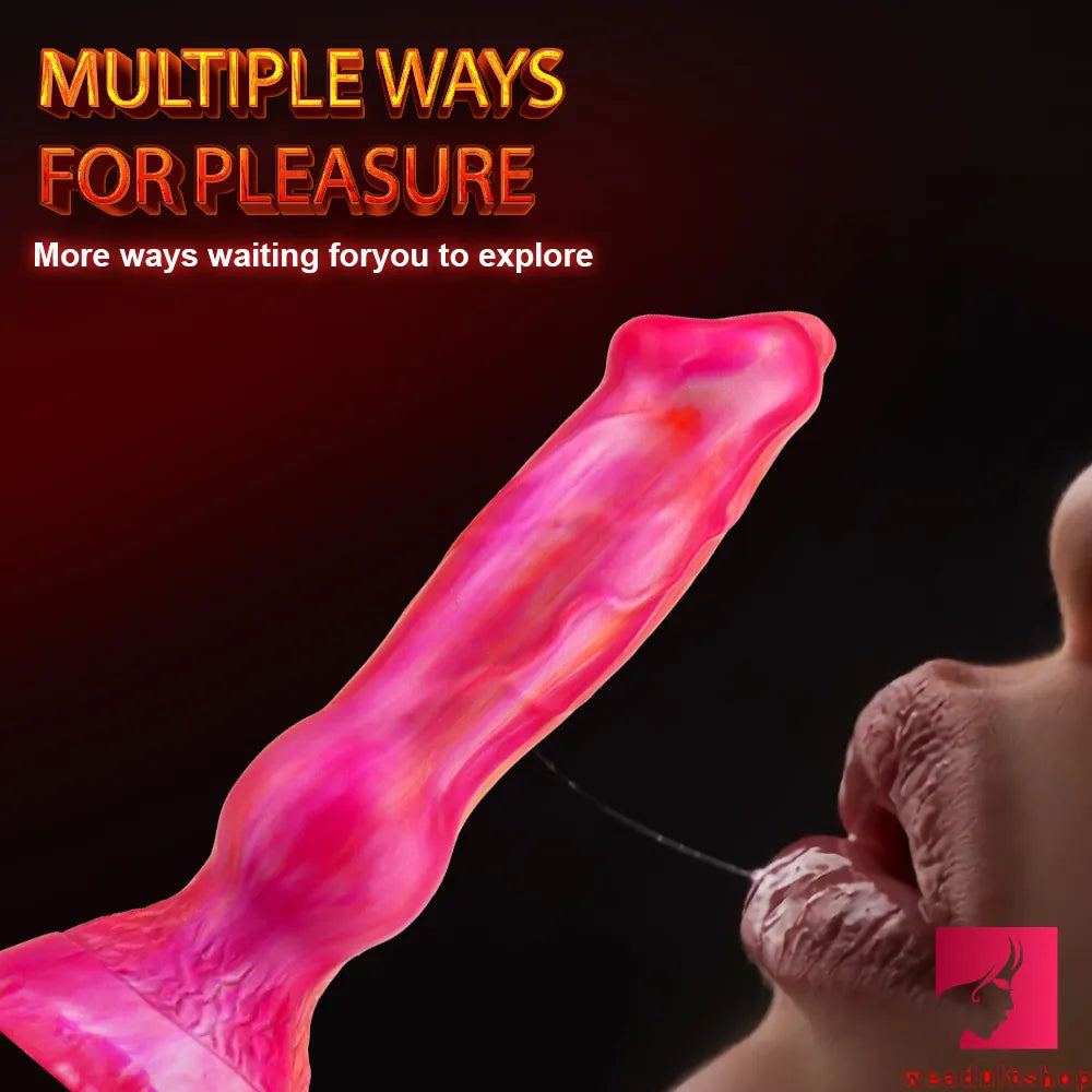 7.6in Dog Animal Odd Design Silicone Fleshly Dildo For Vagina