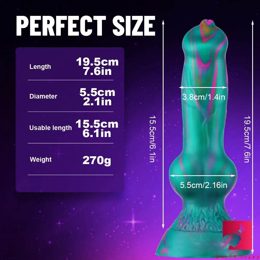 7.6in Dog Animal Odd Design Silicone Fleshly Dildo For Vagina