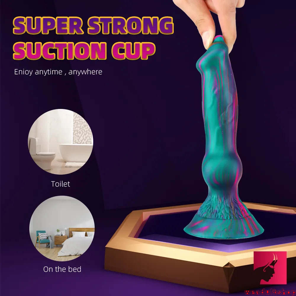 7.6in Dog Animal Odd Design Silicone Fleshly Dildo For Vagina