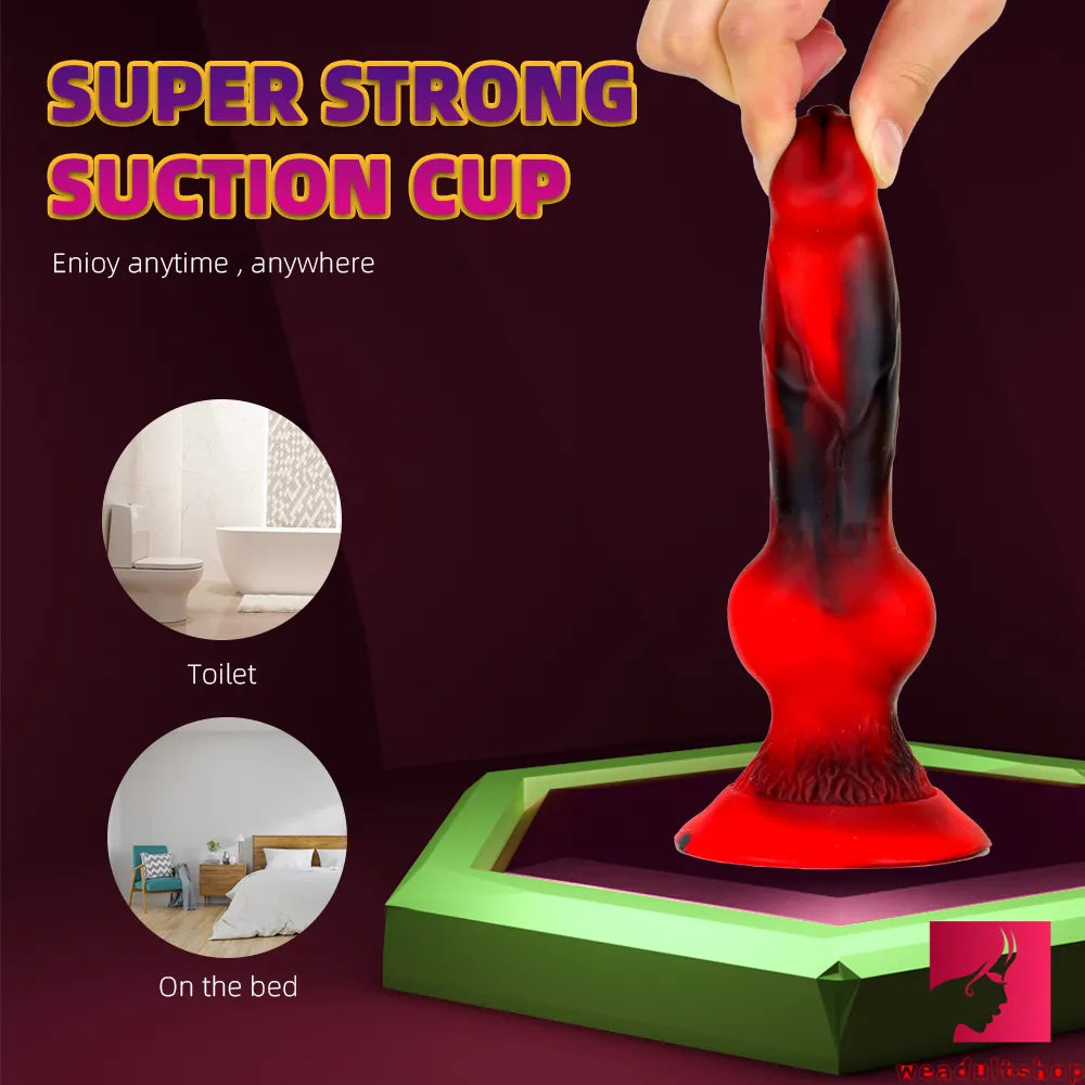 7.6in Dog Animal Odd Design Silicone Fleshly Dildo For Vagina