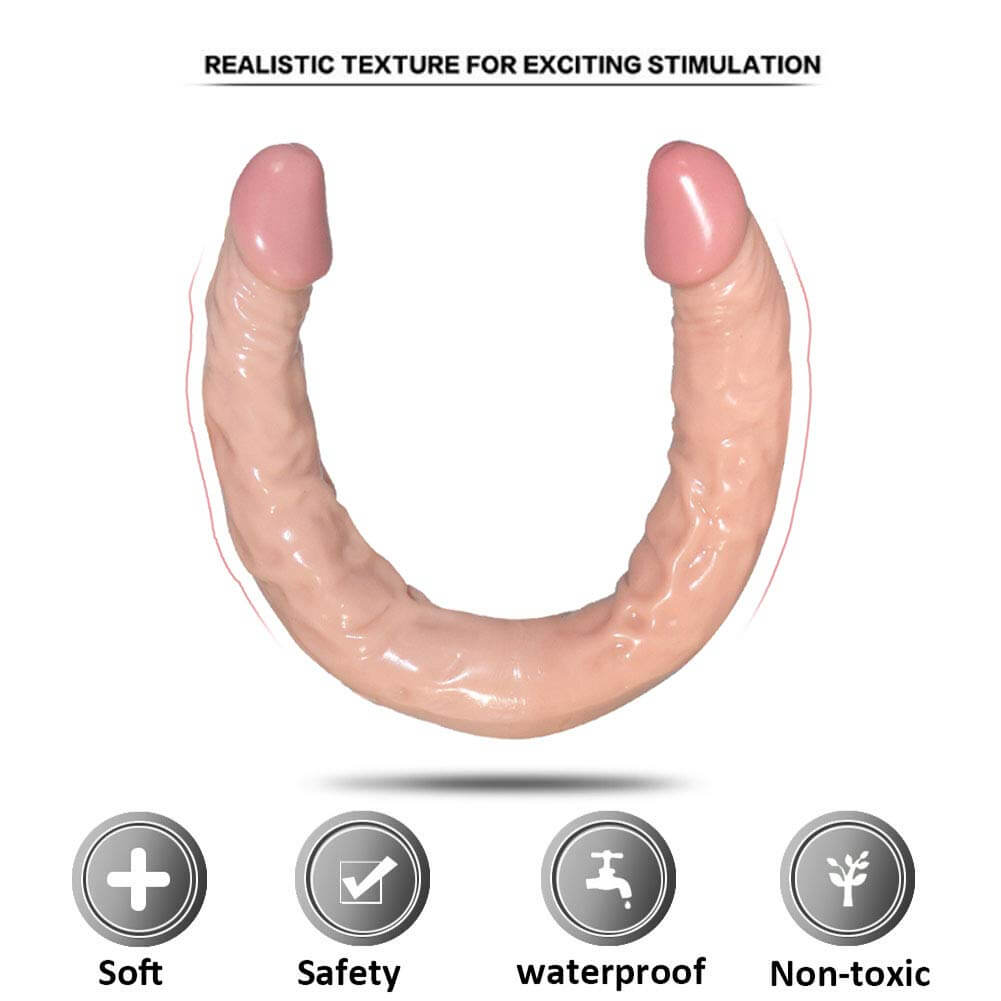 Double Ended Dildo Long U Shape For Gay Lesbian - Adult Toys