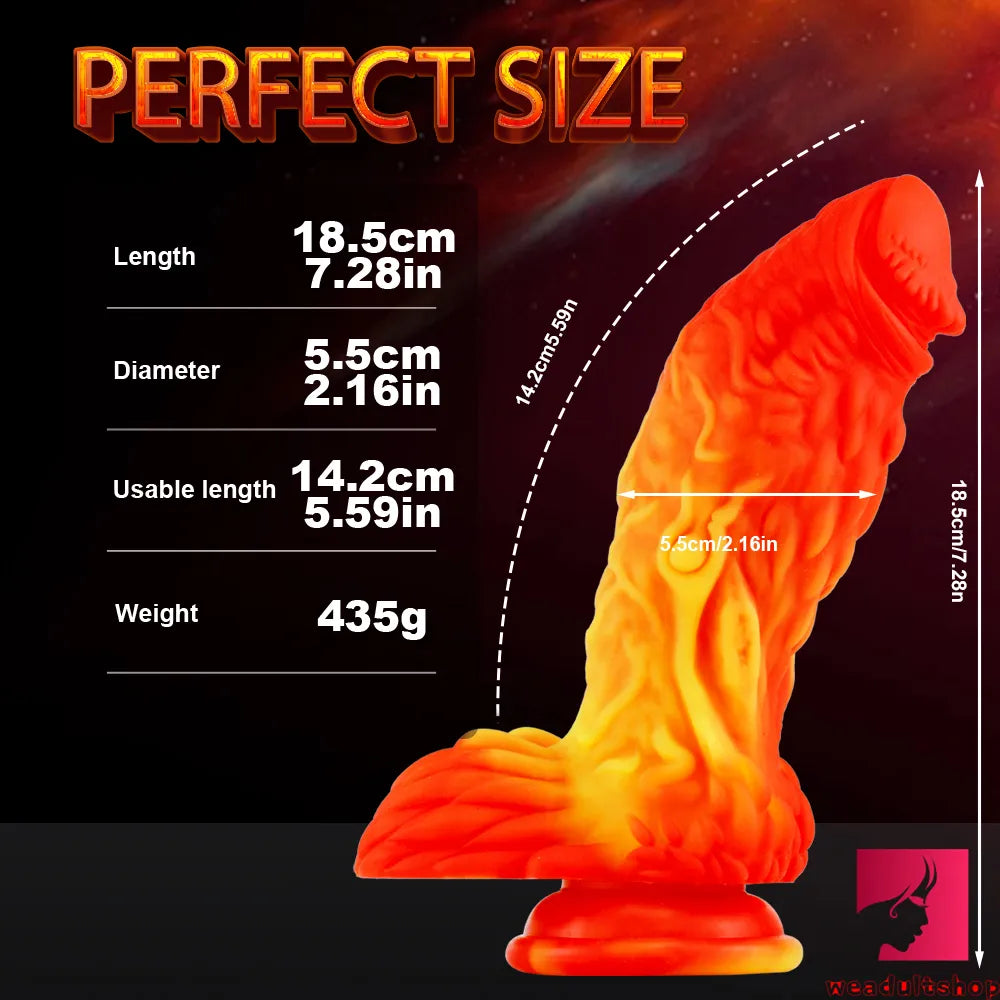 7.28in Fantasy Silicone Dragon Realistic Looking Dildo Love Toy