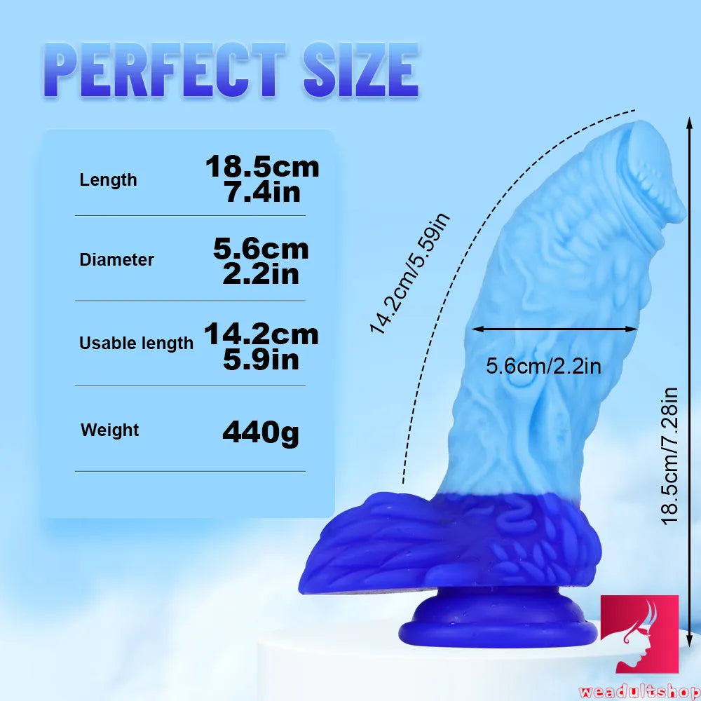 7.28in Fantasy Silicone Dragon Realistic Looking Dildo Love Toy
