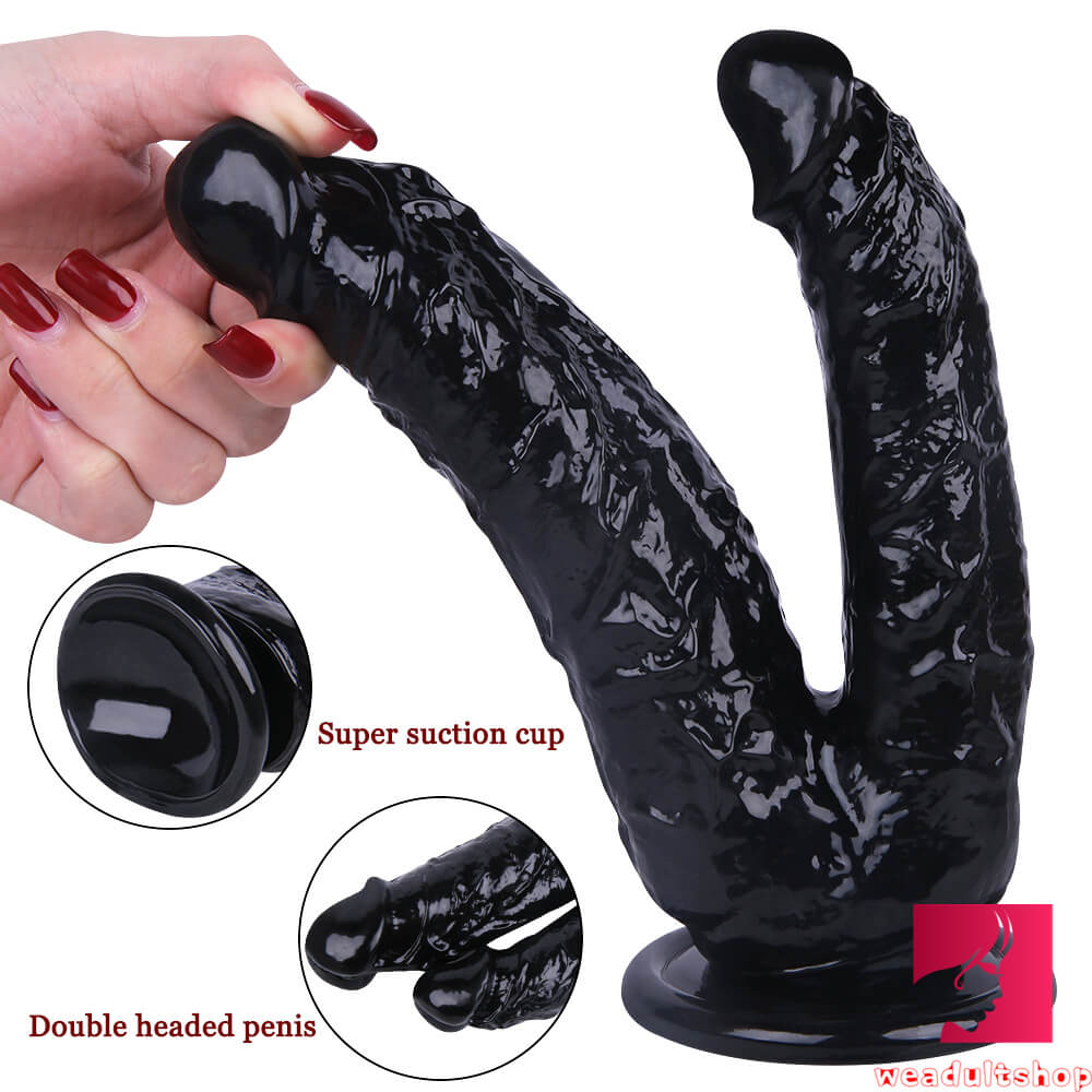 8.27in Women Fucking Dildo Textured Dual-headed Sex Toy With Sucker weadultshop