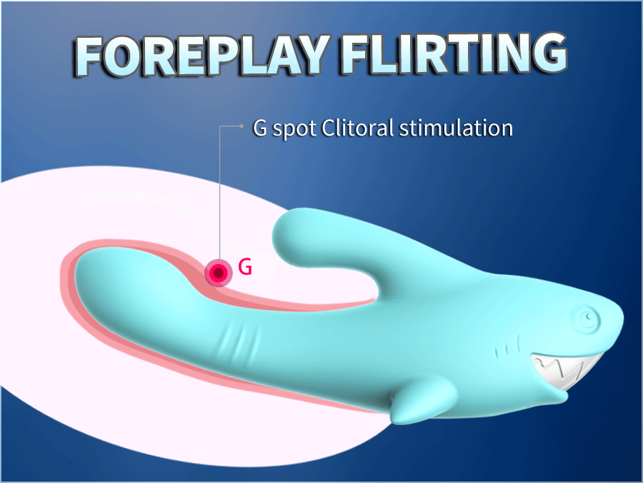 Shark Vibrator Thrusting Expanding Charging AV Massaging Wand - Adult Toys