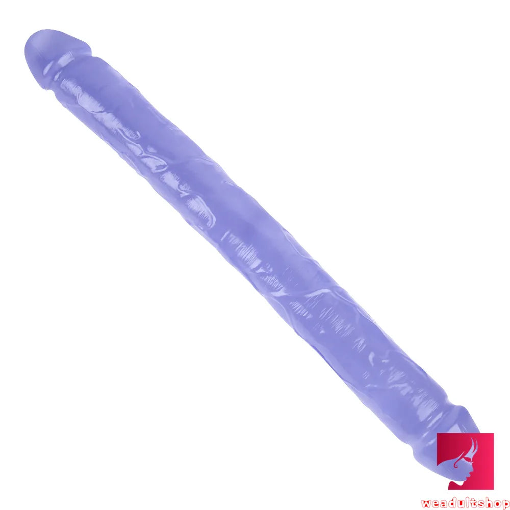 18.11in Long Skinny Dildo Smooth Double Soft Silicone Kiss Sex Toy weadultshop