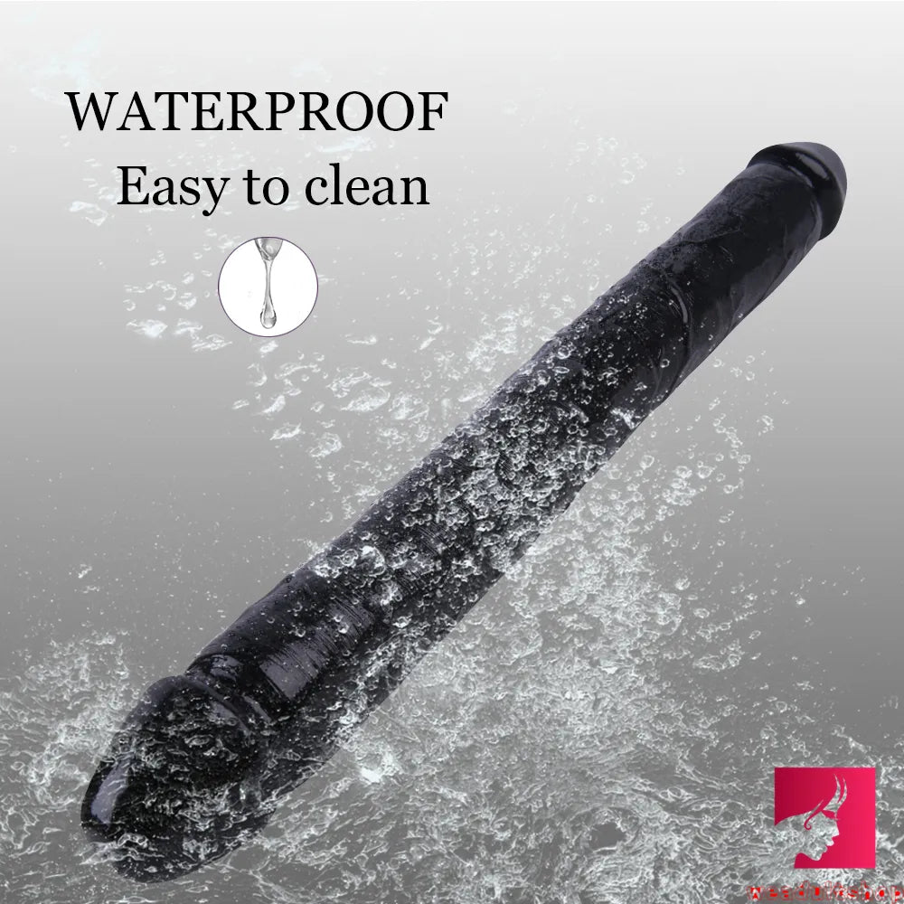 18.11in Long Skinny Dildo Smooth Double Soft Silicone Kiss Sex Toy weadultshop