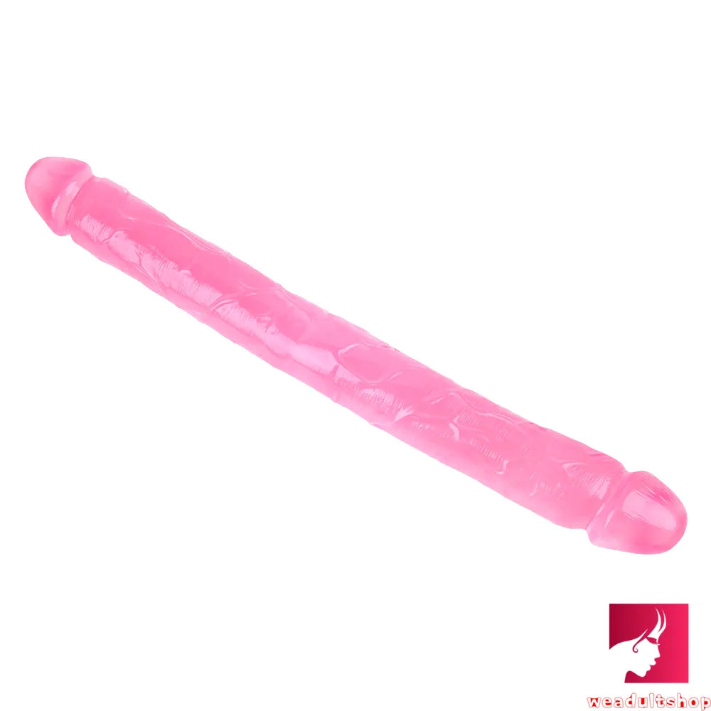 18.11in Long Skinny Dildo Smooth Double Soft Silicone Kiss Sex Toy weadultshop