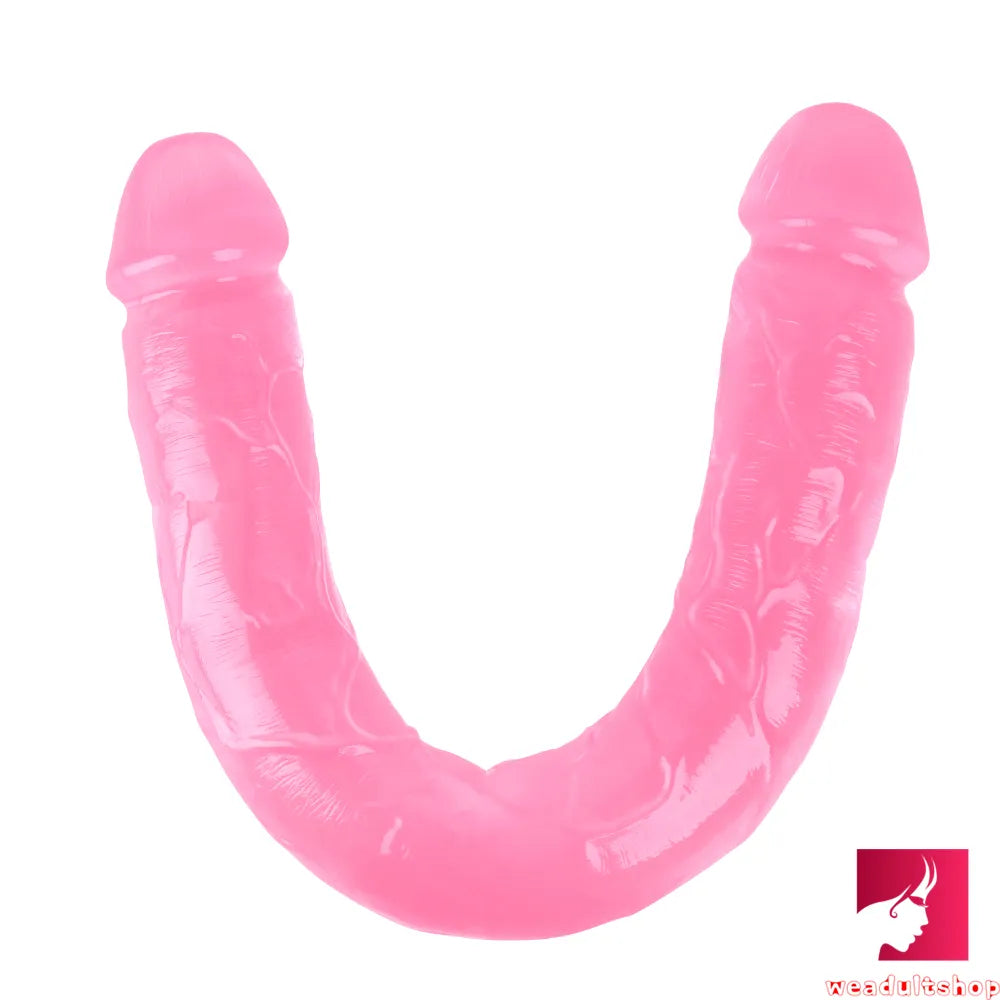 18.11in Long Skinny Dildo Smooth Double Soft Silicone Kiss Sex Toy weadultshop