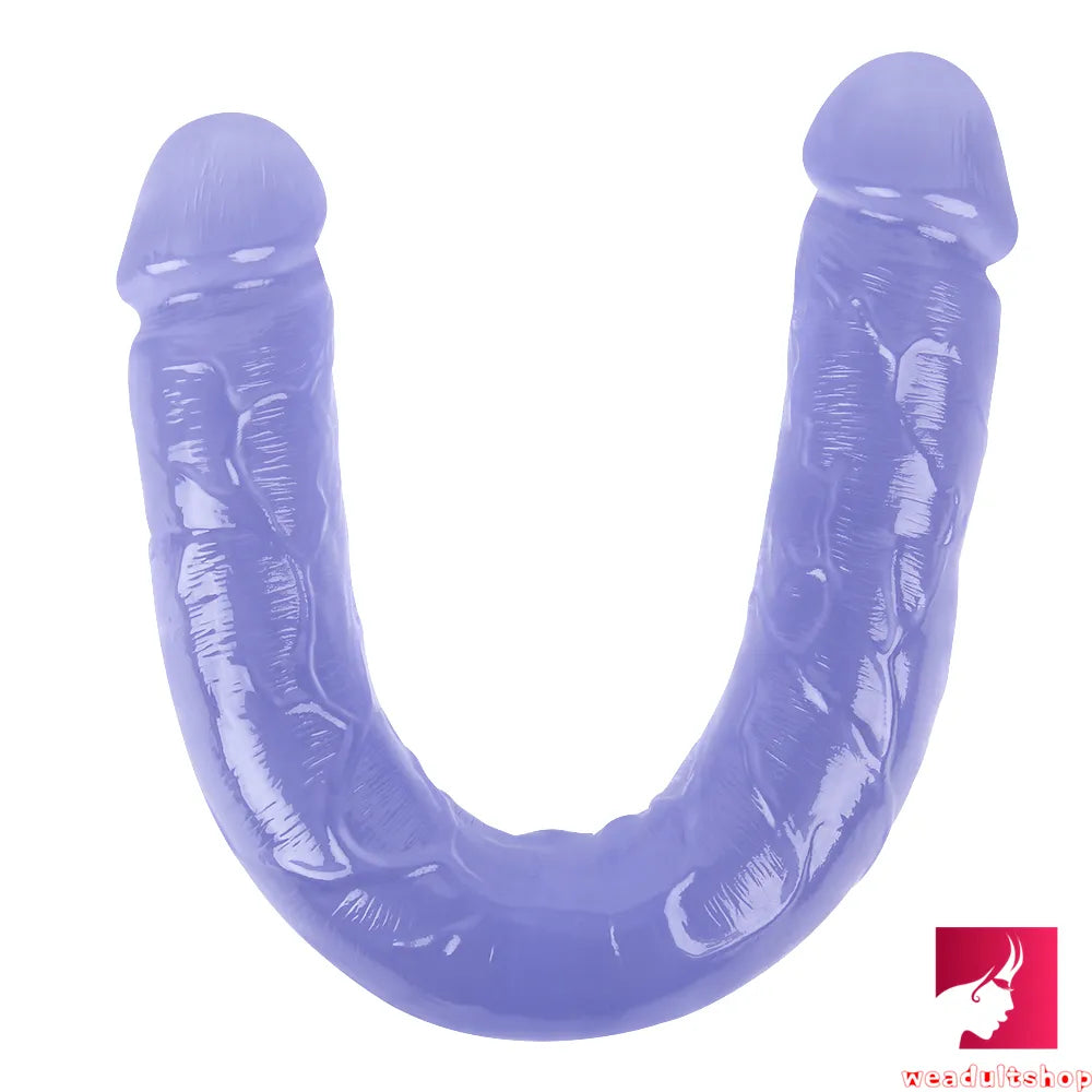 18.11in Long Skinny Dildo Smooth Double Soft Silicone Kiss Sex Toy weadultshop