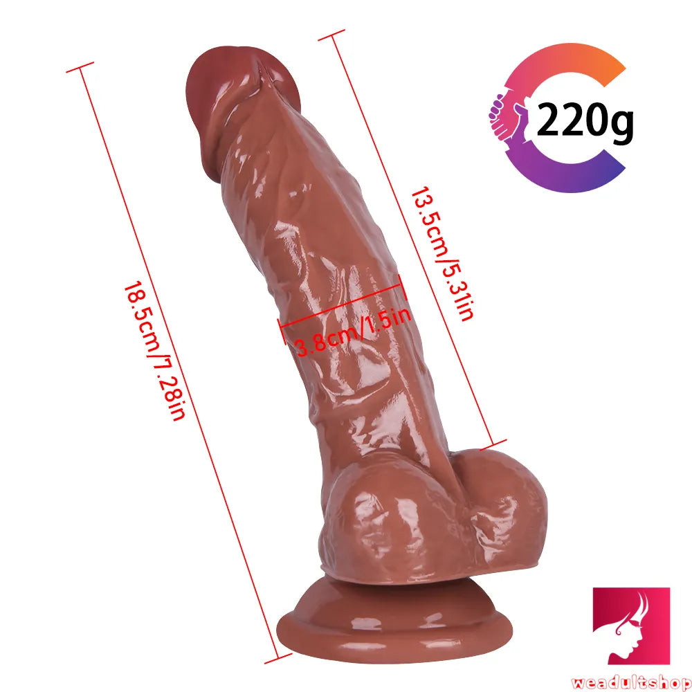 7.28in Realistic Dildo Flexible Penis With Textured Shaft Sextoy