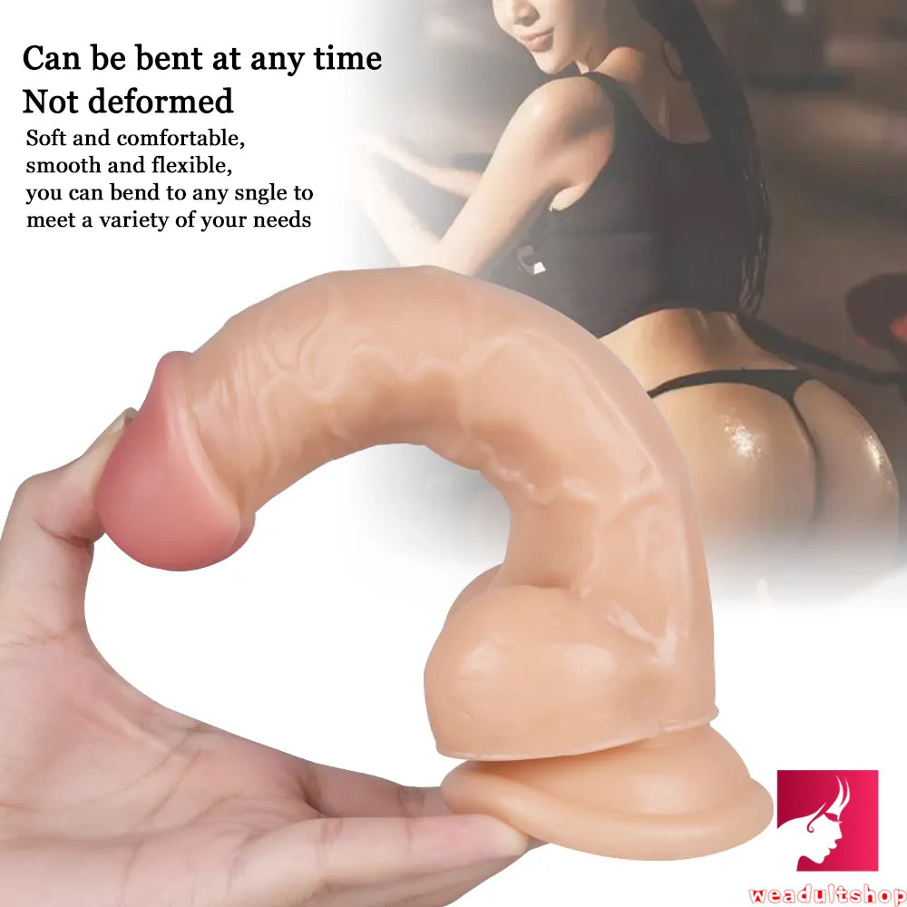 7.28in Realistic Dildo Flexible Penis With Textured Shaft Sextoy