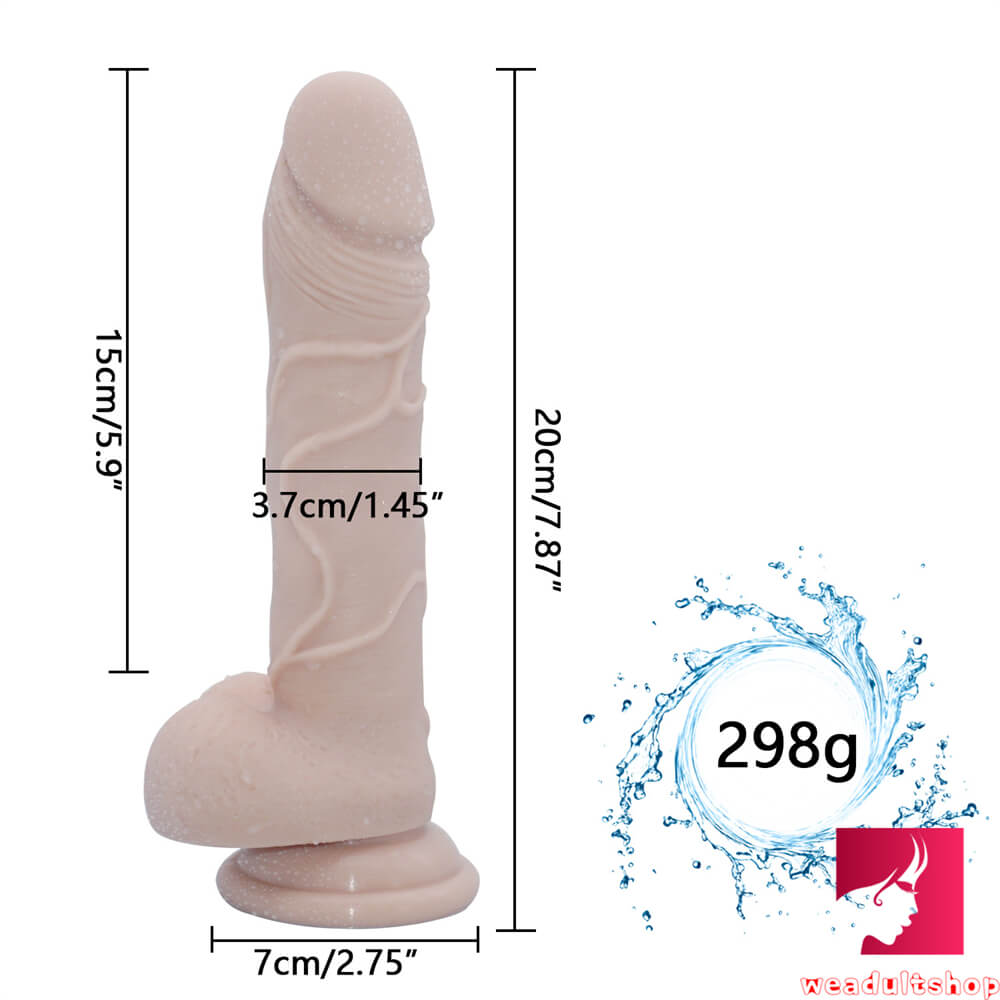 7.87in Superior Body Safe Silicone Dildo With Veins Sex Toy