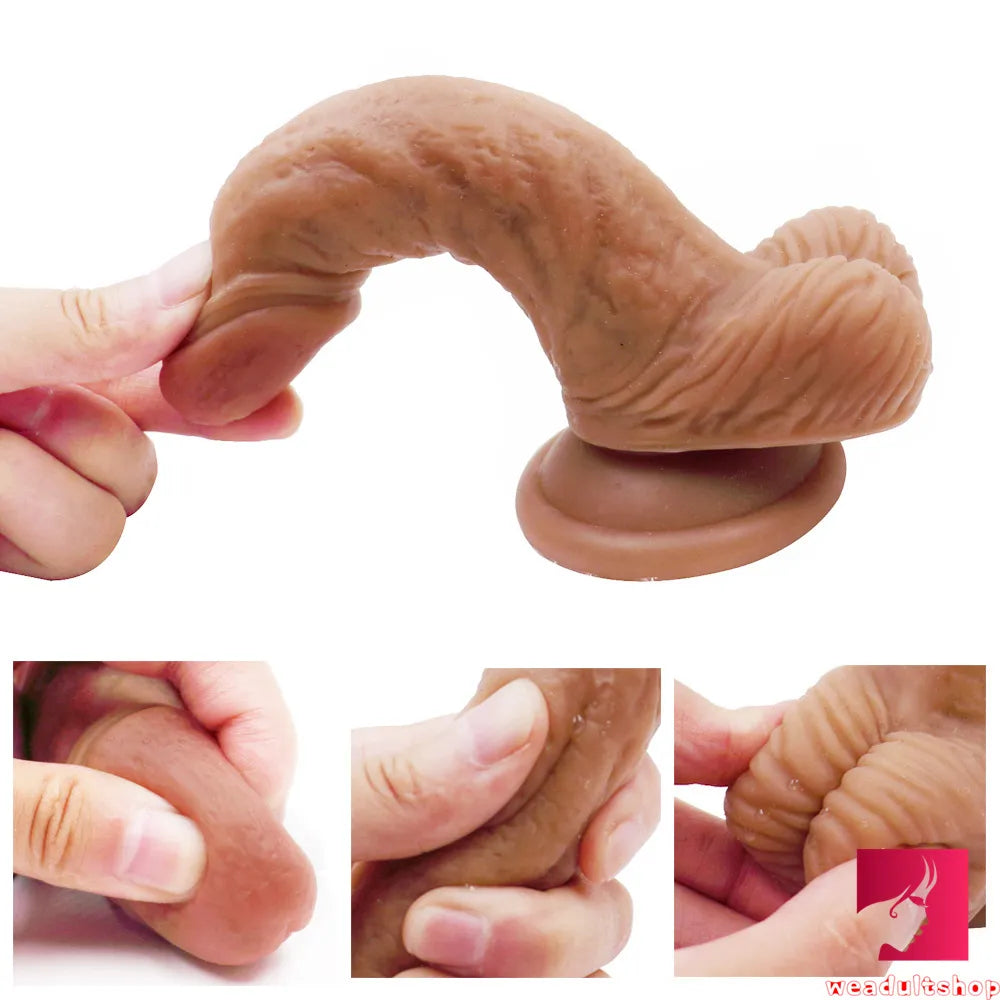 6.1in Women Using Dildo Soft Flexible Sex Toy For Women
