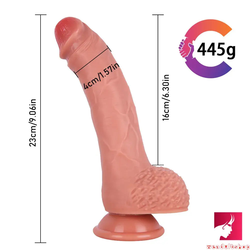 9.06in Curved Silicone Dildo Artificial Penis Toy For Adult Women