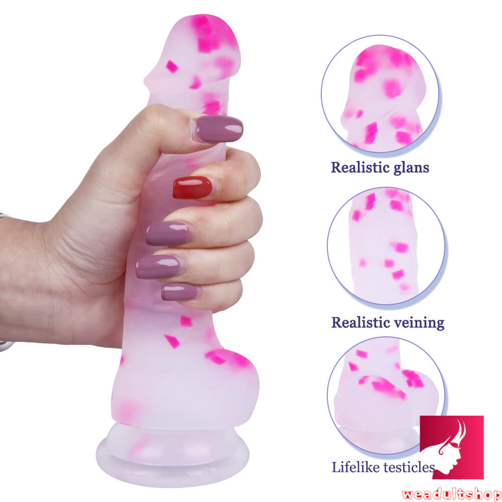 7.09in Pink White Jelly Colorful Dildo Sex Toy For Adults