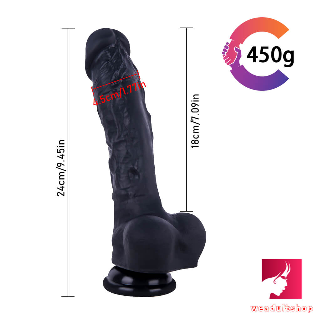 9.45in Women Using Big Dildo Sex Toy With Blue Veins
