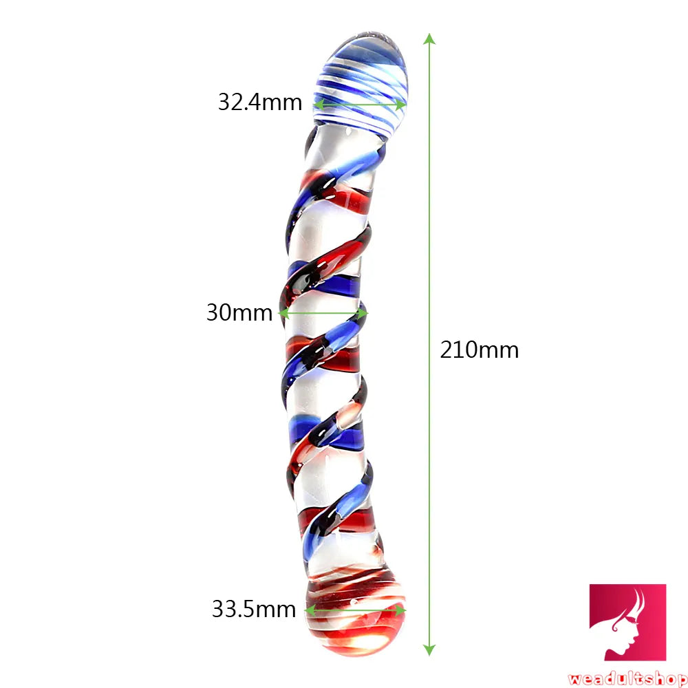 8.26in High Quality Glass Wand Double Ended Dildo For Women