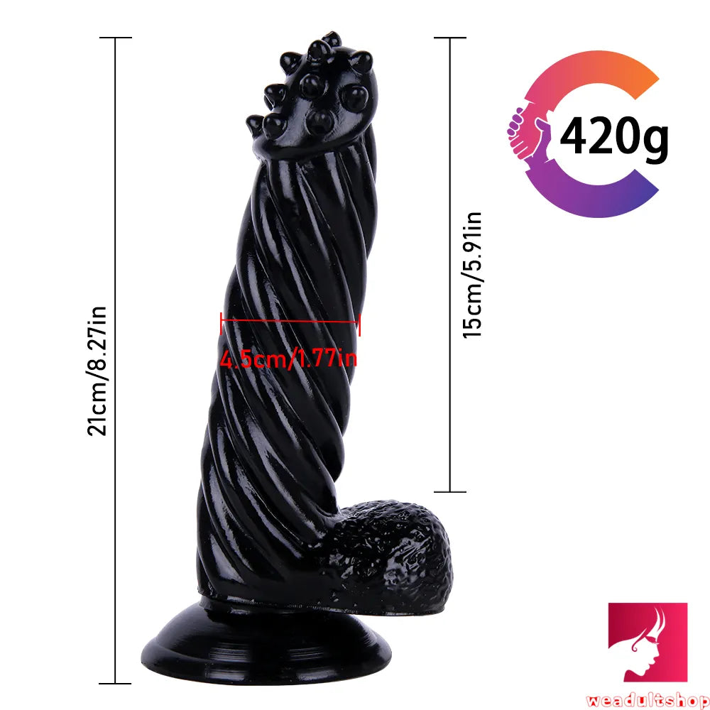 8.27in Mature Anal Dildo Spiked Sex Toy With Thorn