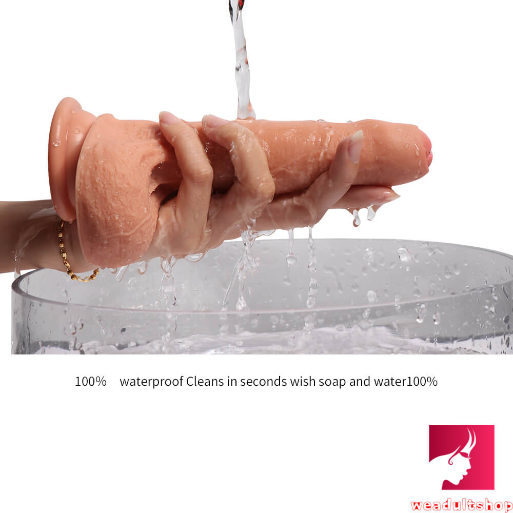 7.09in Realistic Uncut Dildo Double Layer Silicone Ultra Skin Dildo weadultshop