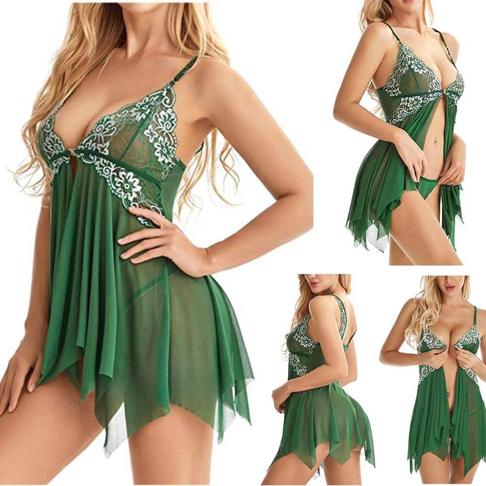 Sexy Lingerie Sleepwear Erotic Womens V Neck Lace Babydoll - Adult Toys