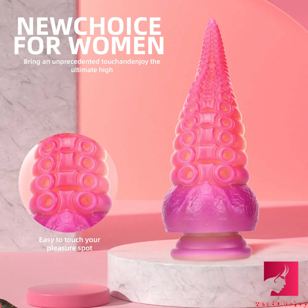 8.07in Ombre Octopus Tentacle Thick Dildo Animal BDSM Toy