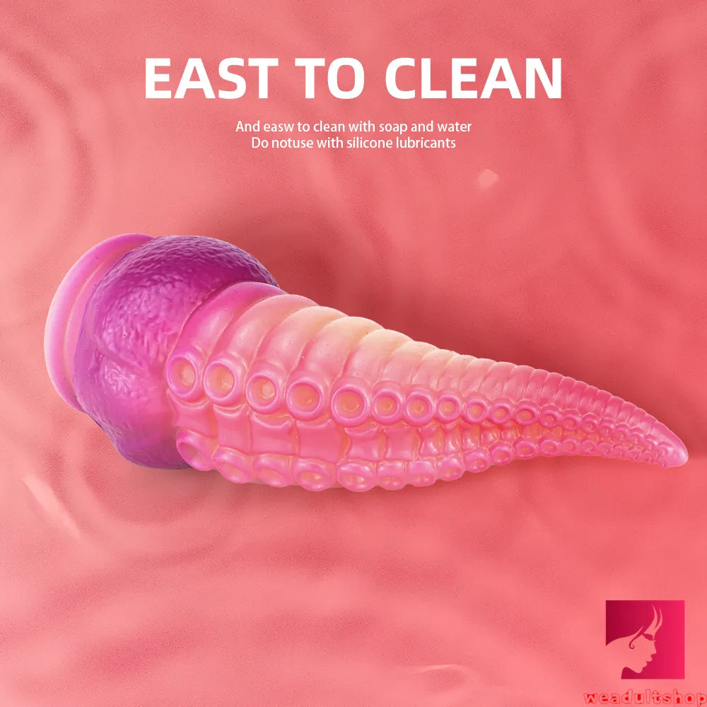 8.07in Ombre Octopus Tentacle Thick Dildo Animal BDSM Toy