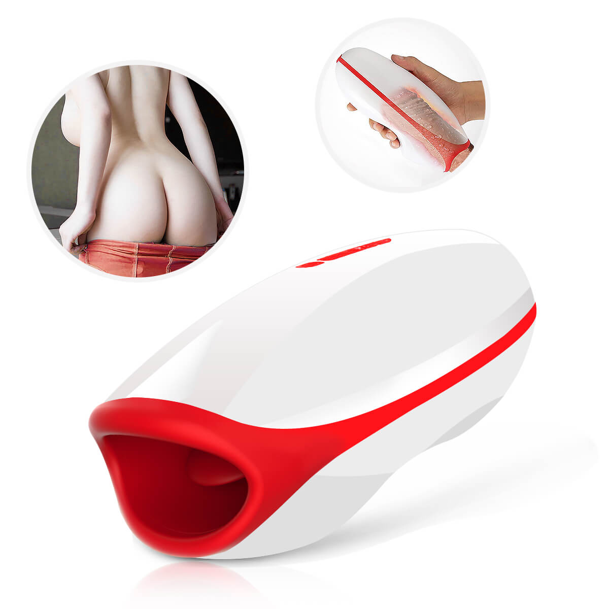 10 Powerful Vibrations Deep Throat Masturbator Smart Heating Waterproof Oral Cup - Adult Toys