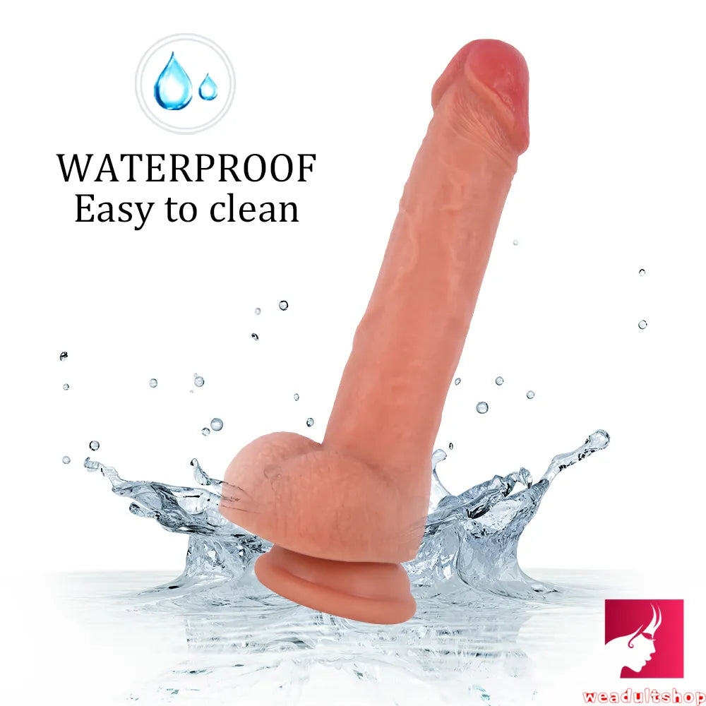 8.27in Real Feeling Lifelike Uncut Dildo With Moving Foreskin