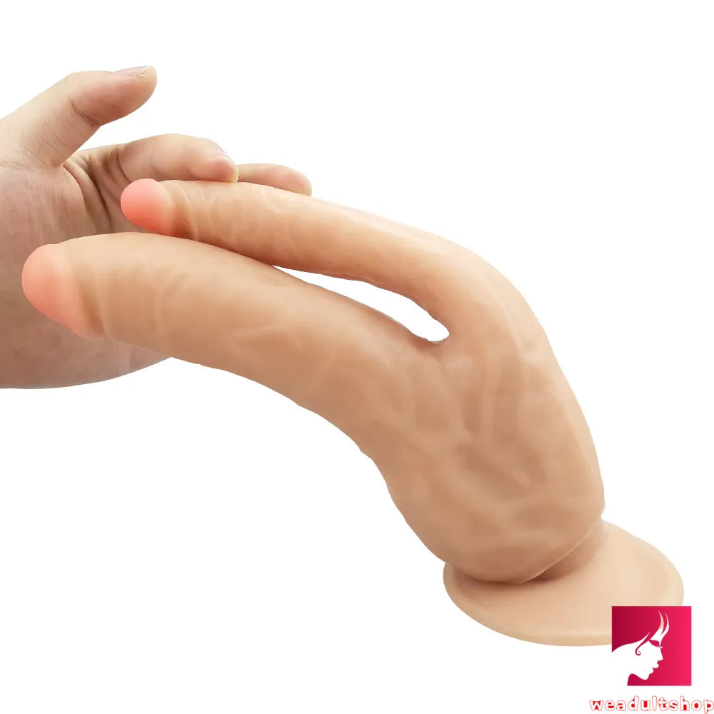 8.07in Flesh Colored Dildo Double Skeleton Dildo For Lesbian weadultshop