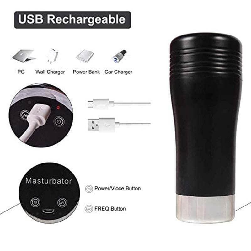 Hands Free Masturbator Sound Vibrating Male Sextoy - Adult Toys