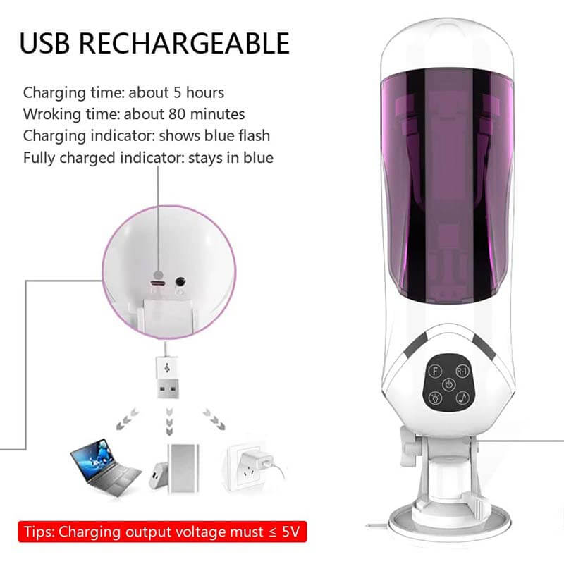 Thrusting Sex Toy Silicone Exotic Male Masturbation Cup - Adult Toys