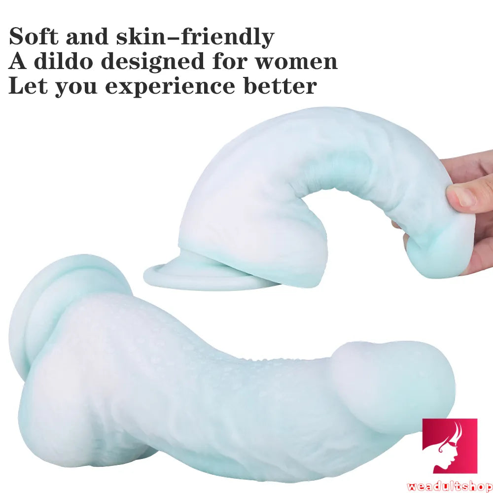 7.68in Curved Small Glans Realistic Skin Dildo Adult Masturbation Toy