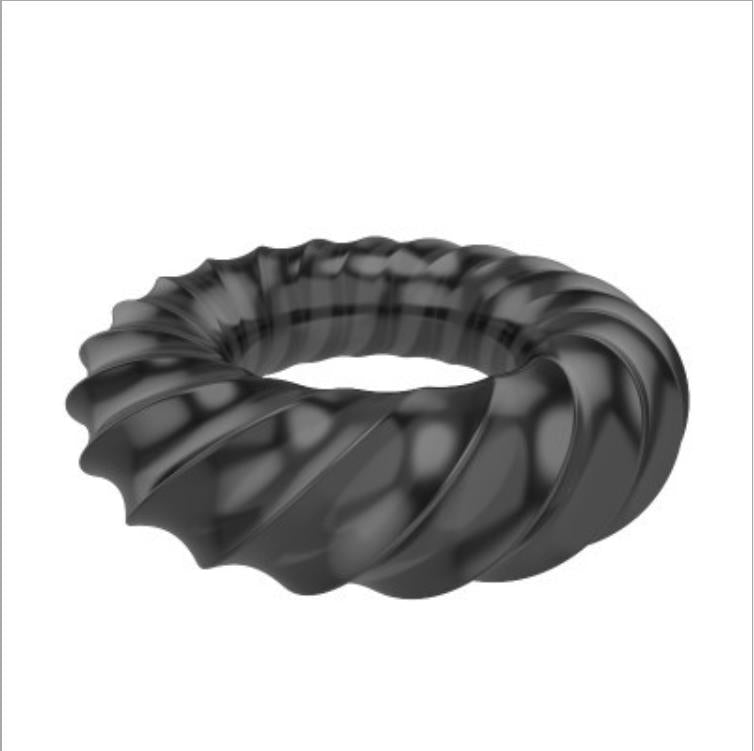 QUYUE 3D Spiral Penis Trainer Delay Ejaculation Tight Cock Ring - Adult Toys