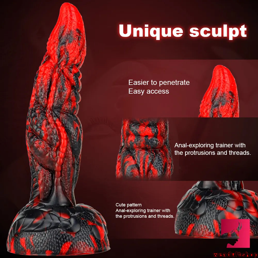 7.87in Real Monster Silicone Lifelike Penis Animal Dragon Toy