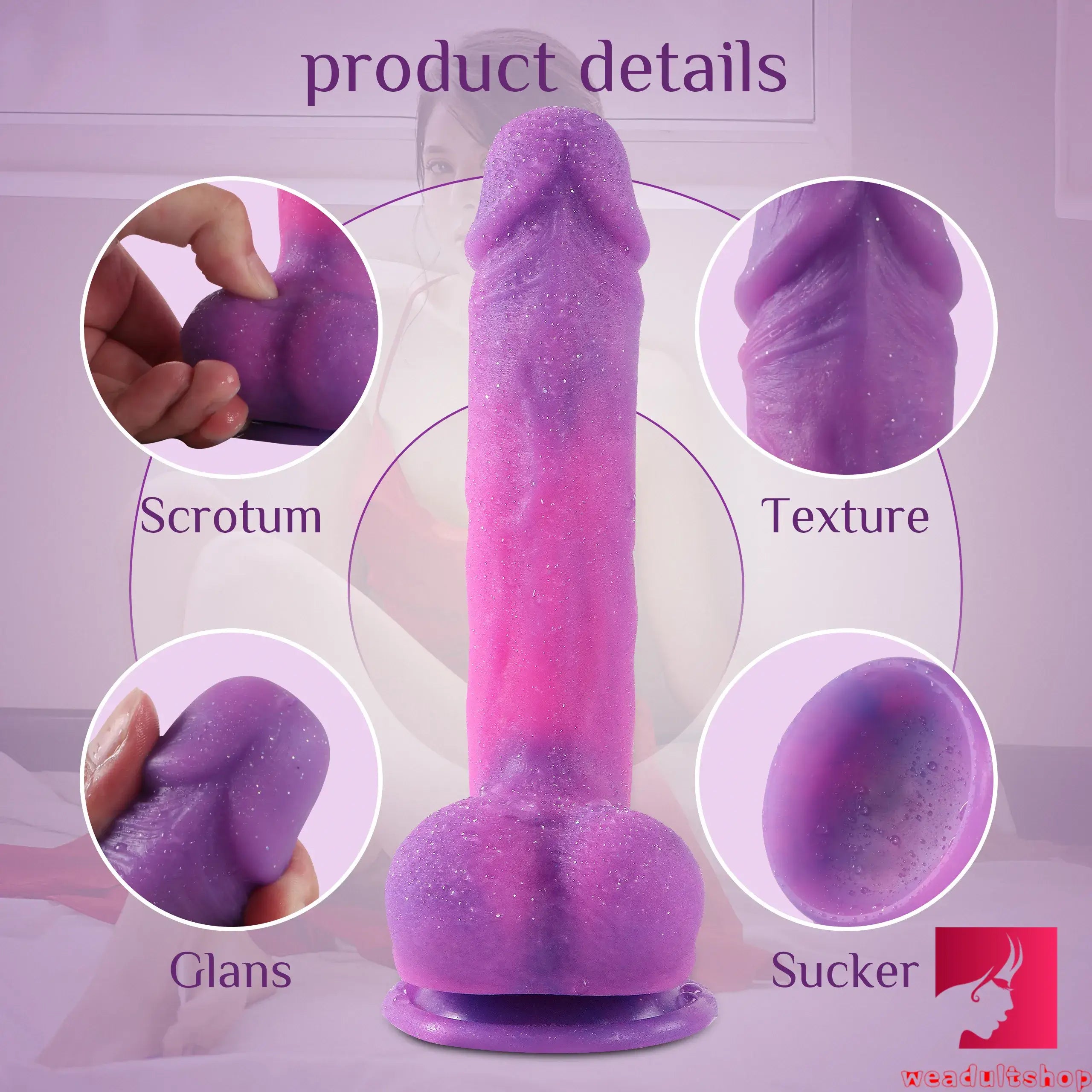 8.26in Night Sky Realistic Glans Vivid Texture Dildo With Sucker