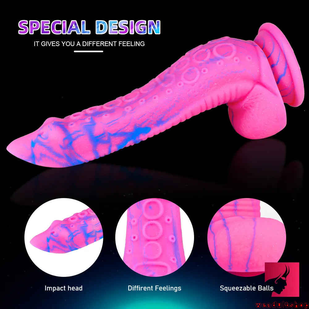 9.3in Large Fantasy Long Octopus Animal Dildo Crystal Sex Toy