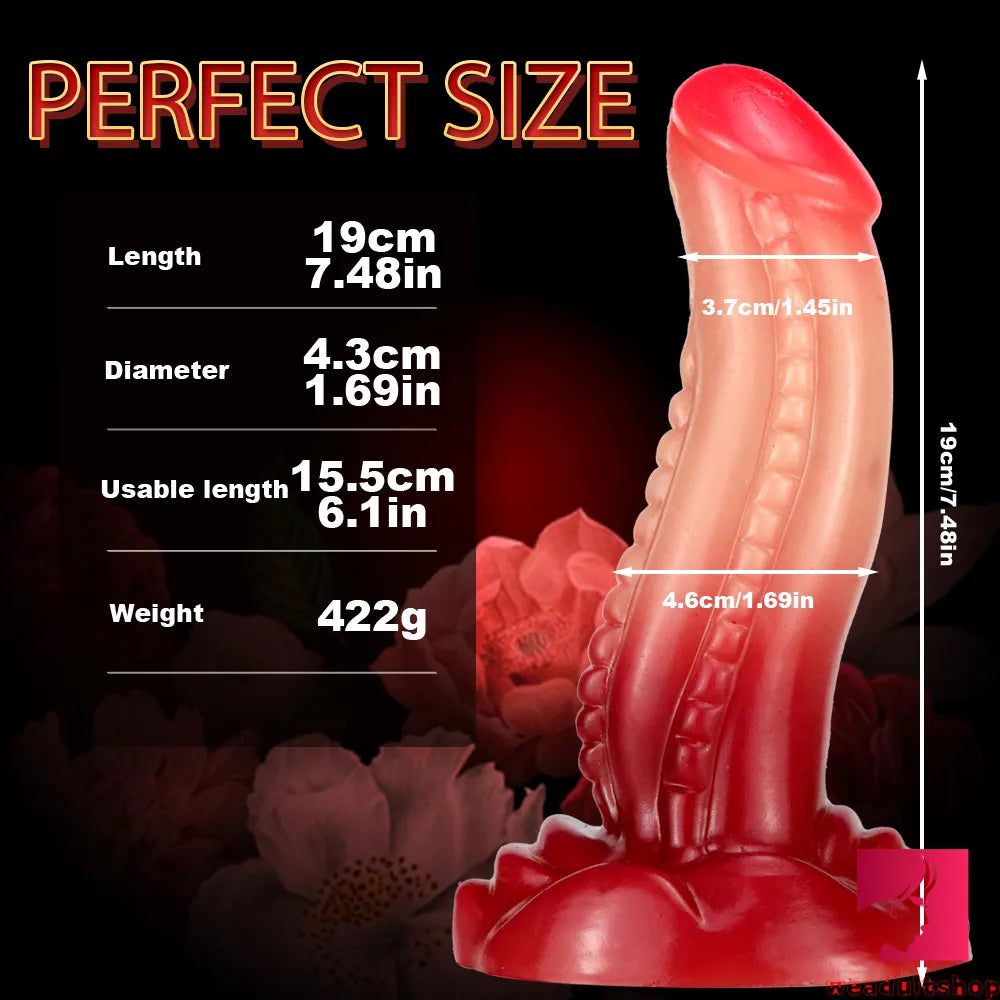 7.48in Pink Glans Fantasy Odd Ombre Silicone Penis Dildo