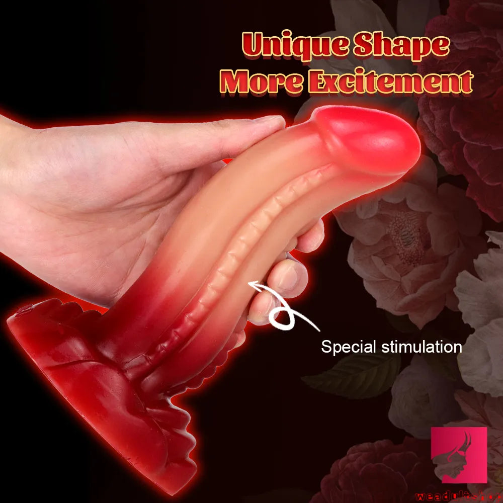 7.48in Pink Glans Fantasy Odd Ombre Silicone Penis Dildo