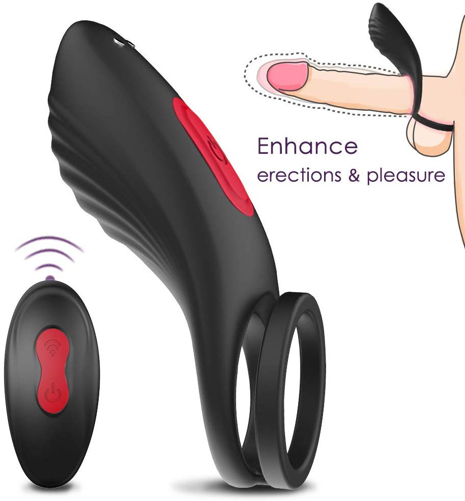 Dual Vibrating Penis Ring Silicone Vibrator Sex Toy For Men - Adult Toys