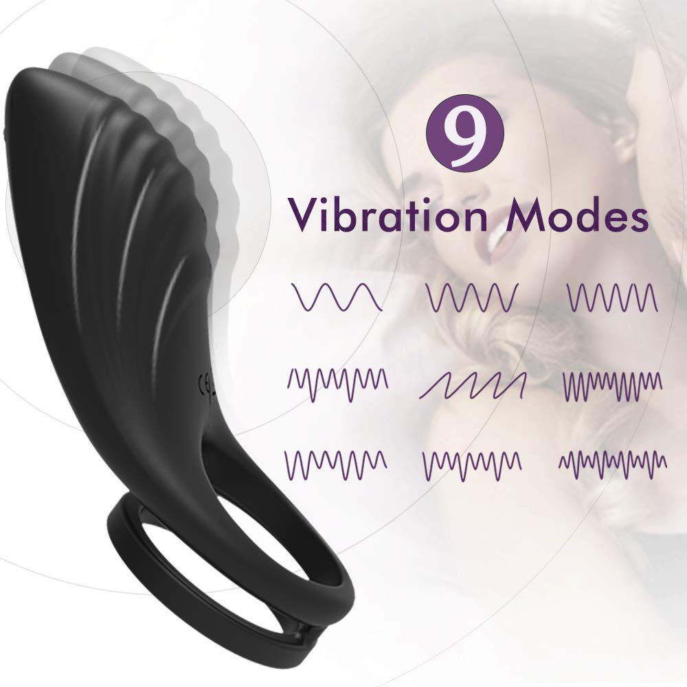 Dual Vibrating Penis Ring Silicone Vibrator Sex Toy For Men - Adult Toys