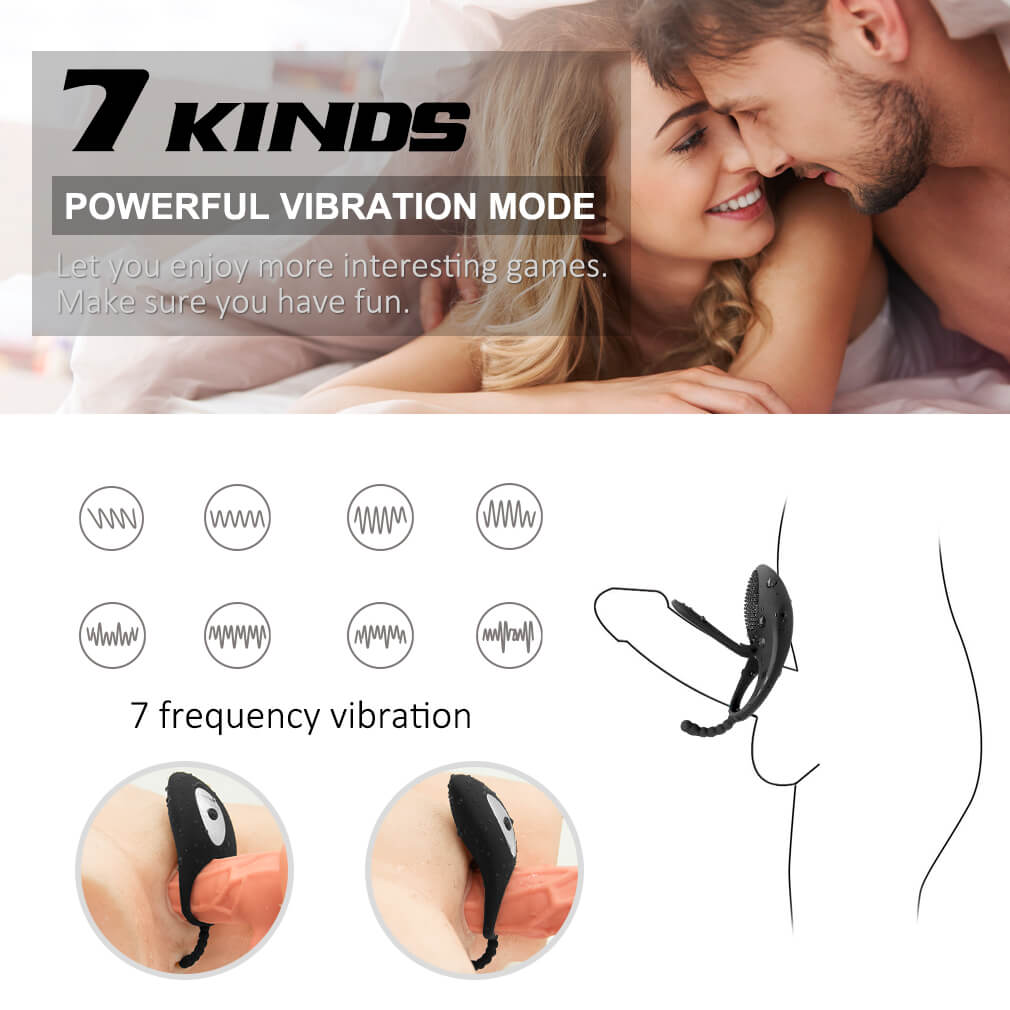 7 Kinds Vibrating Modes Penis Ring Anus Pussy Vibrator Toy For Men - Adult Toys