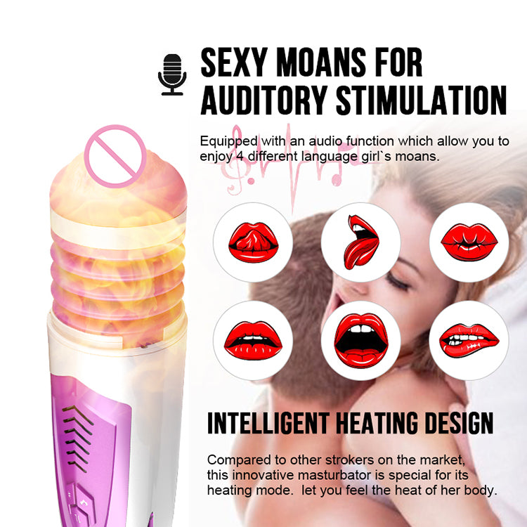 Dibe FF95 Fully Automatic Telescopic Heating Voice Male Masturbator - Adult Toys