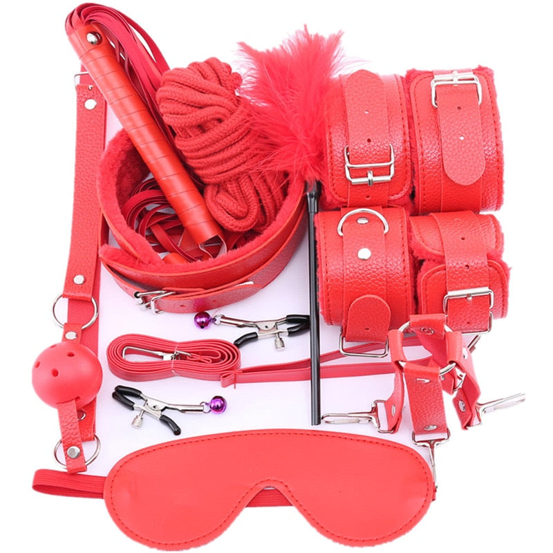 10 Pcs/set BDSM Sex Bondage Set - Adult Toys