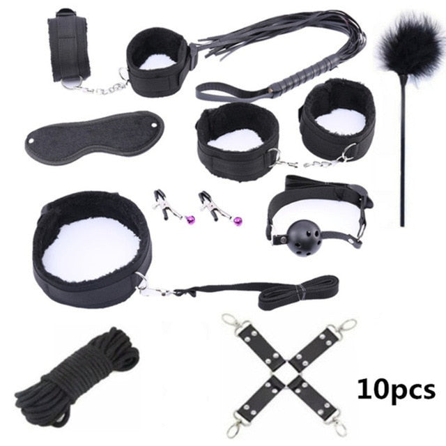 10 Pcs/set BDSM Sex Bondage Set - Adult Toys