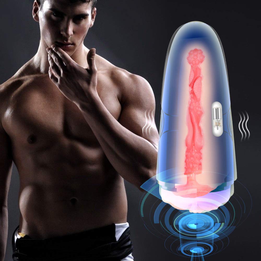 Detachable Pocket Pussy Sex Toy Vibrating Male Masturbator Cup - Adult Toys