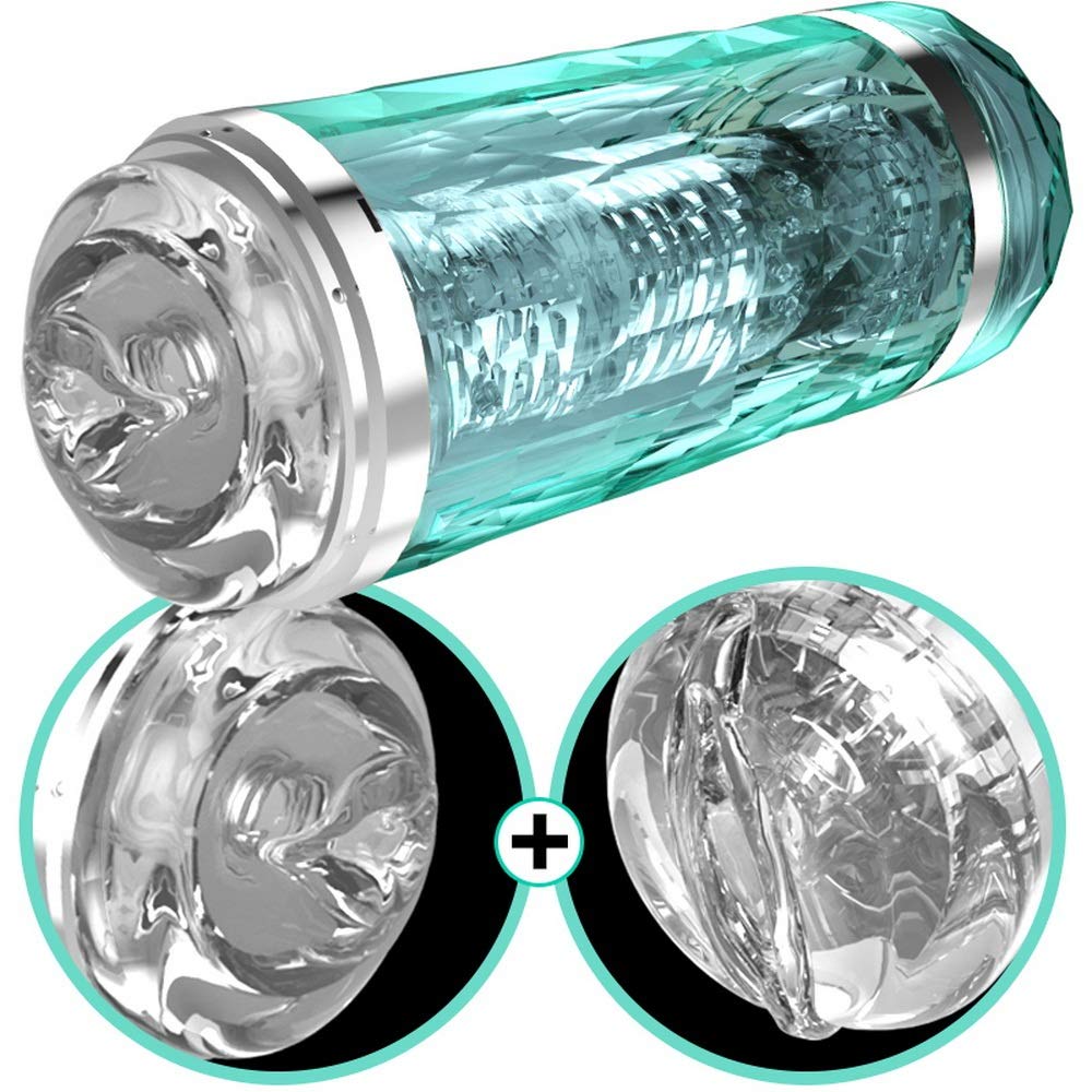 Double Heads 4D Silicone Deep Throat Male Masturbator Vagina Mouth - Adult Toys